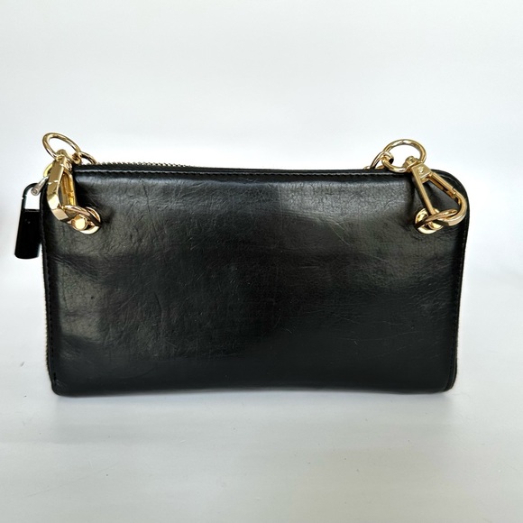 PRADA Mini Bow Black Leather Wallet on Chain - Picture 2 of 11